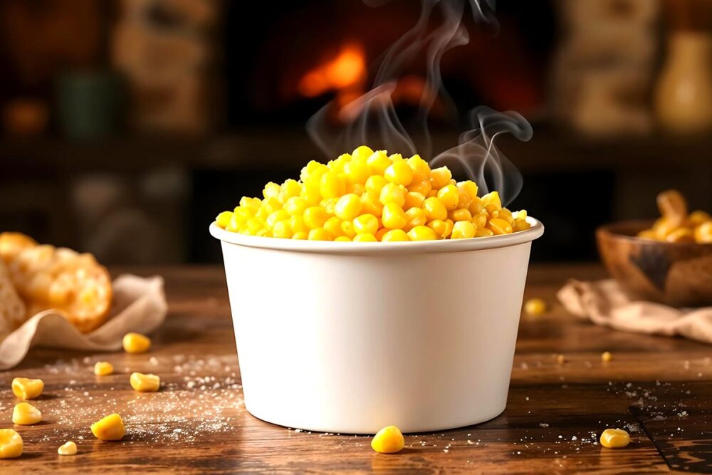Granos de elote con mantequilla al ojo