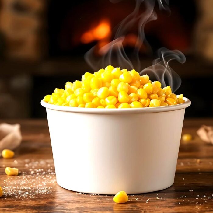 Granos de elote con mantequilla al ojo